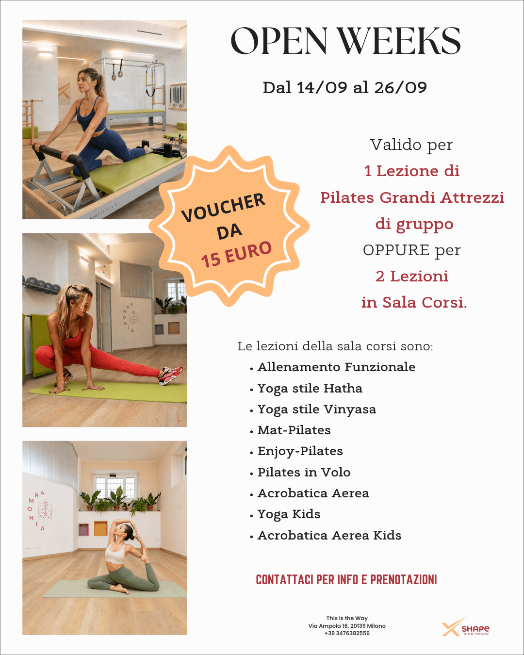 Open Weeks This Is The Way — dal 14 al 26 settembre, voucher da 15 euro